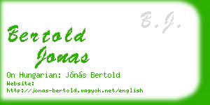 bertold jonas business card
