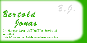 bertold jonas business card